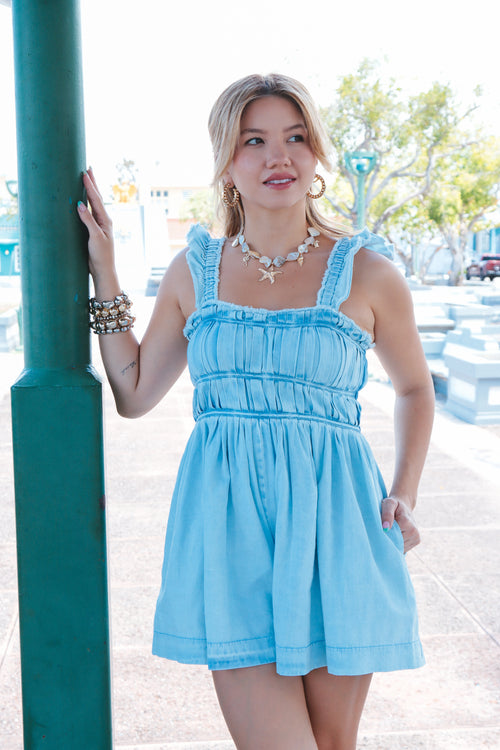 CIELO CARIBE DENIM ROMPER