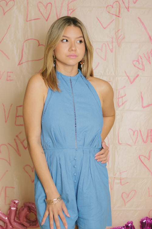 BLUE HOT ROMPER