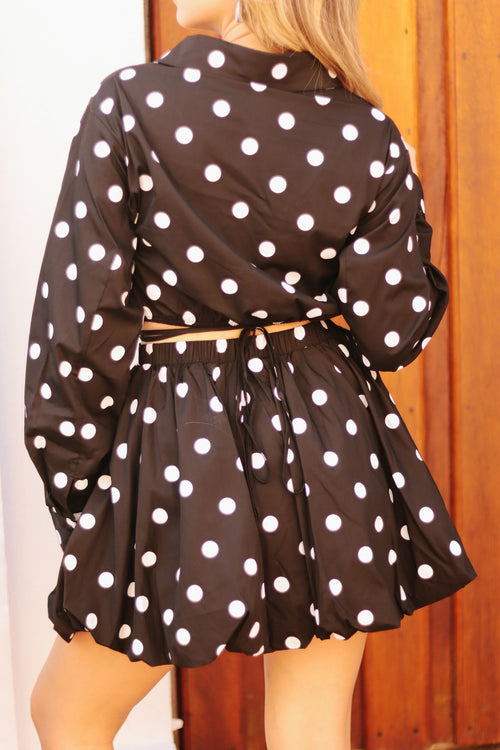 BLACK ECLIPSE TOP AND BALLOON MINI SKIRT