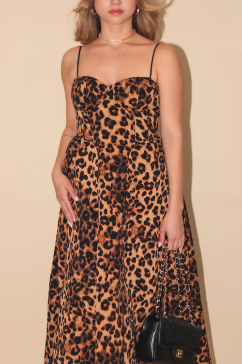LEOPARD PRINT MIDI DRESS